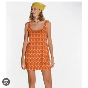 Zara retro style orange dress